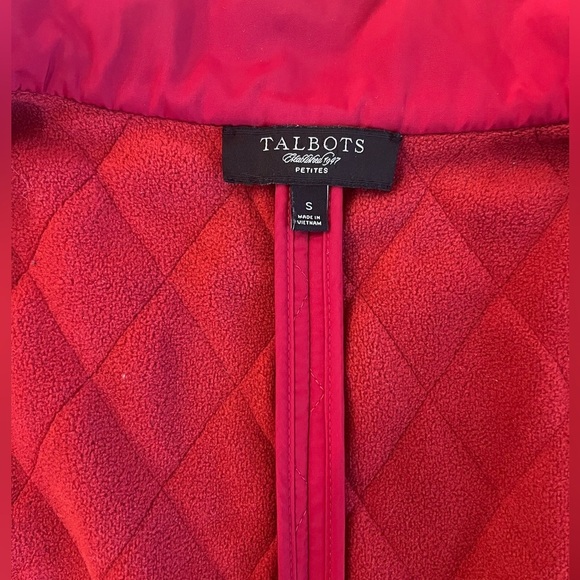 Talbots Petites Red Quilted Fleece Vest Size Small EUC - Picture 3 of 5